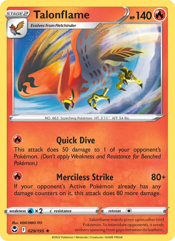 Talonflame, Pokémon card