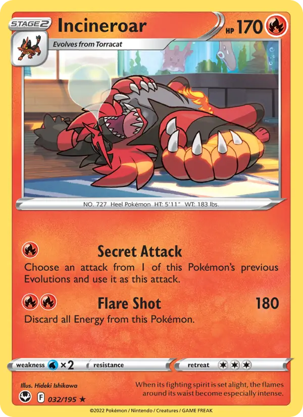 Incineroar, Pokémon card