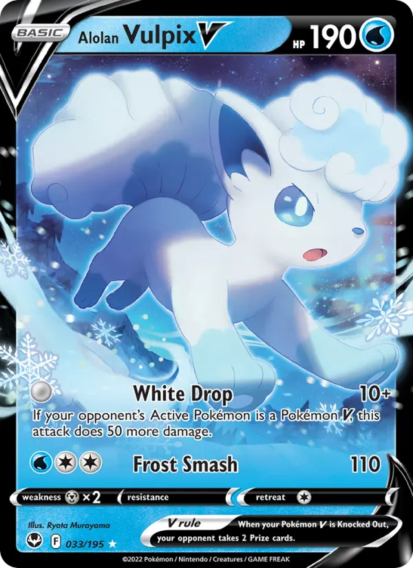Alolan Vulpix V, Pokémon card