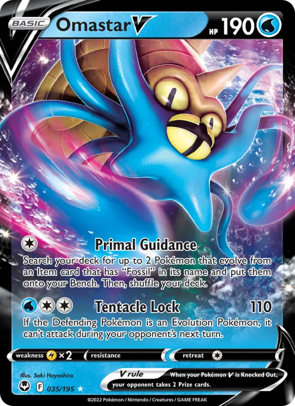 Omastar V, Pokémon card