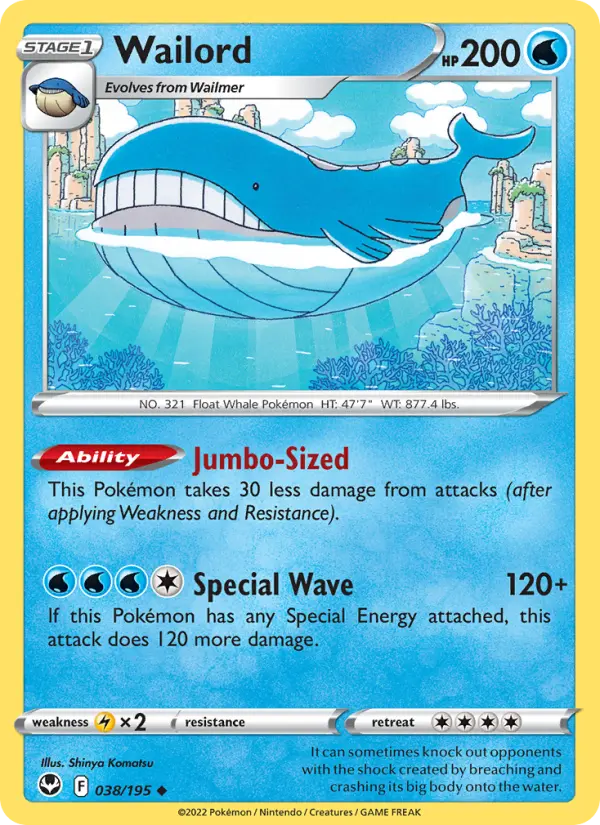 Wailord, Pokémon card