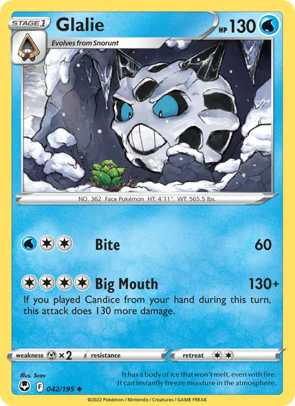 Glalie, Pokémon card