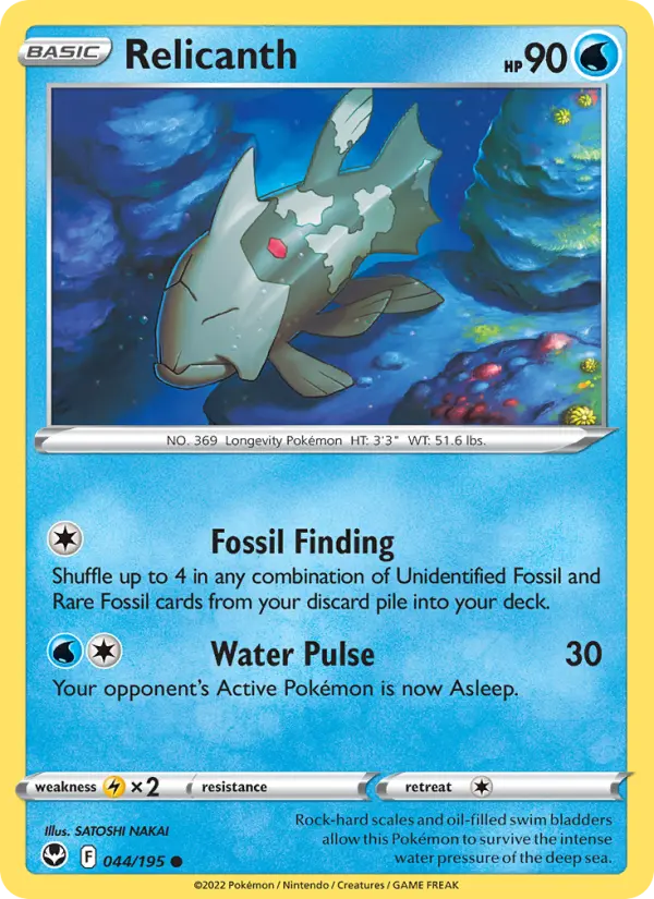 Relicanth, Pokémon card