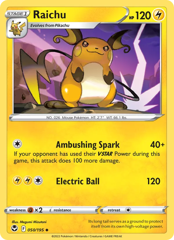 Raichu, Pokémon card