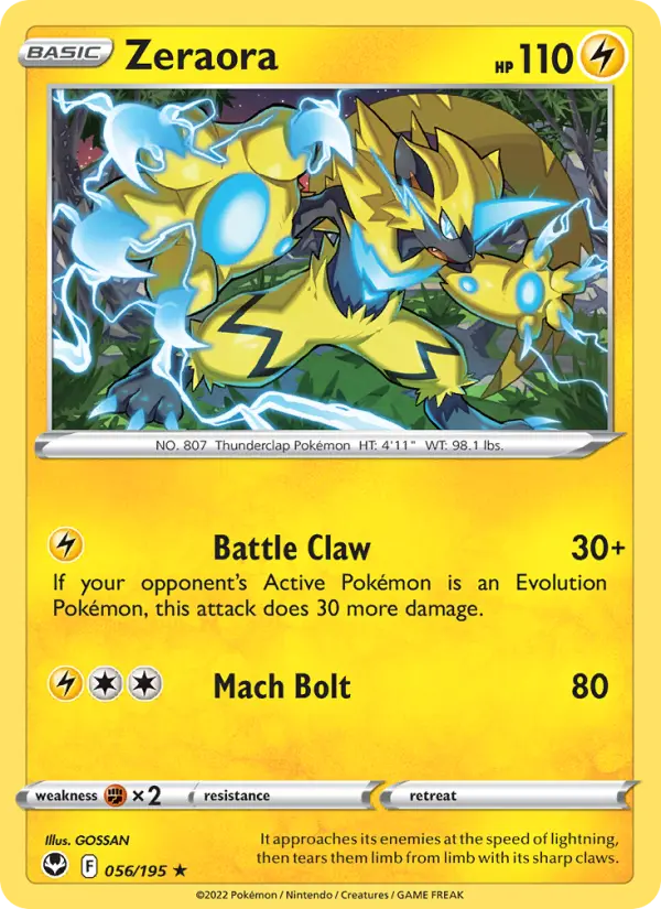 Zeraora, Pokémon card