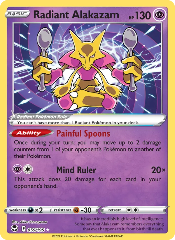 Radiant Alakazam, Pokémon card