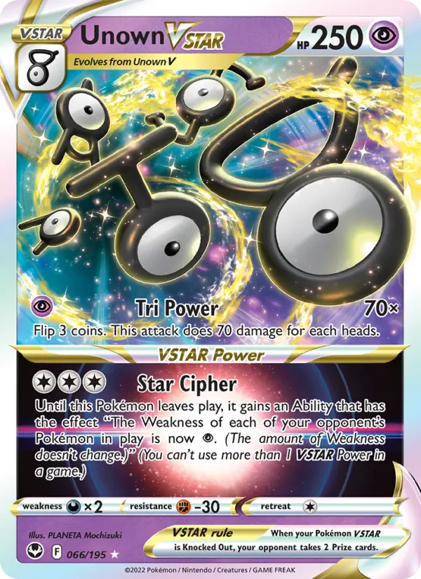 Unown VSTAR, Pokémon card