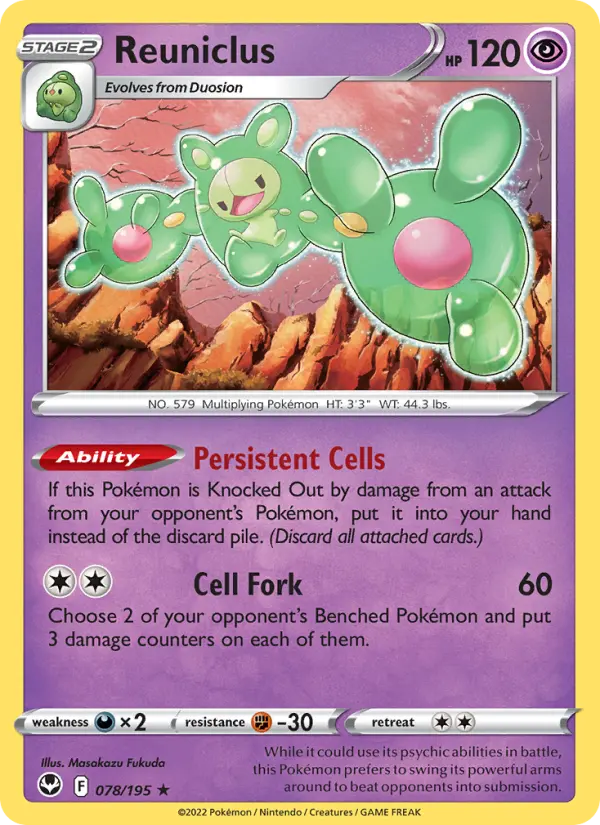 Reuniclus, Pokémon card