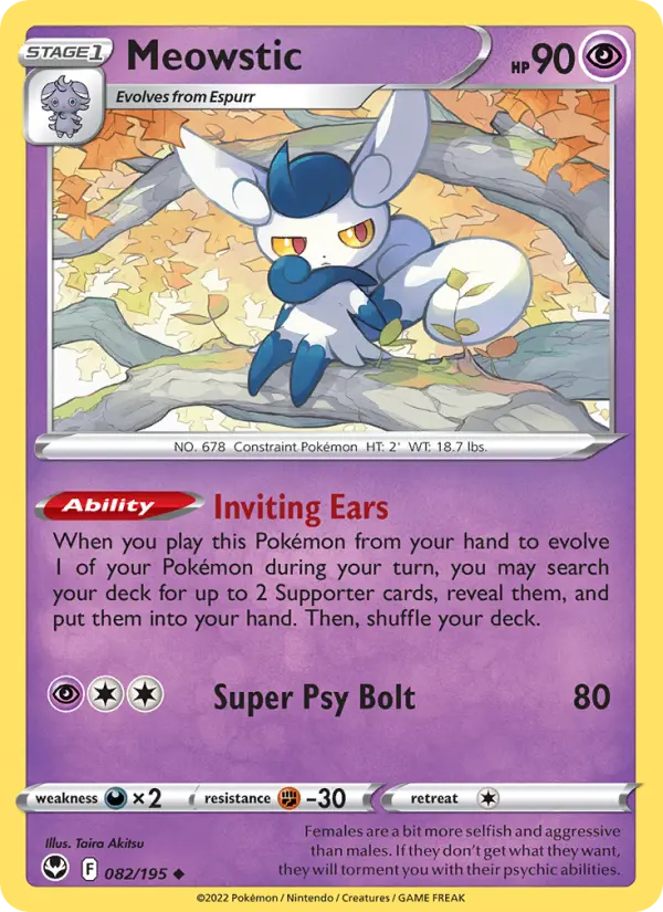 Meowstic, Pokémon card