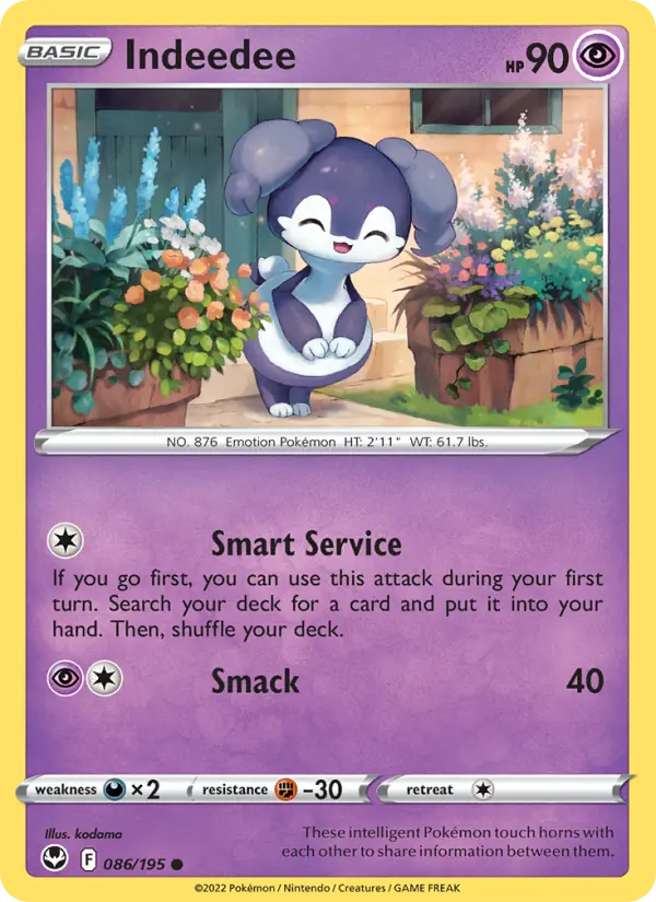 Indeedee, Pokémon card