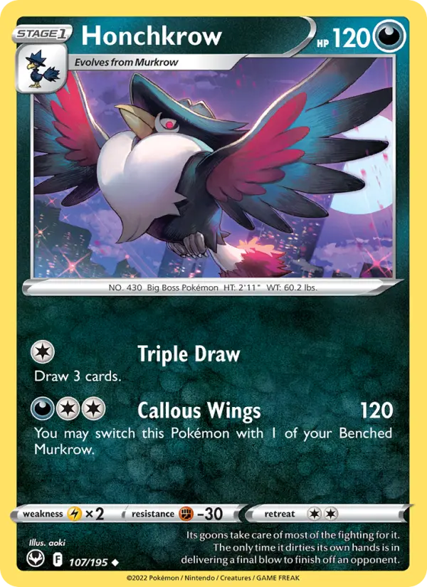 Honchkrow, Pokémon card