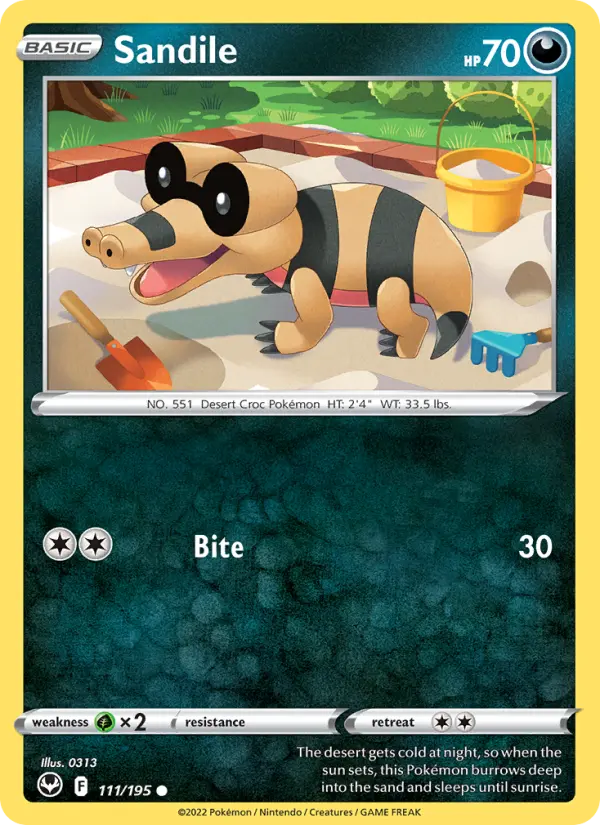 Sandile, Pokémon card