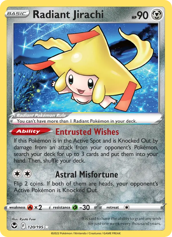 Radiant Jirachi, Pokémon card