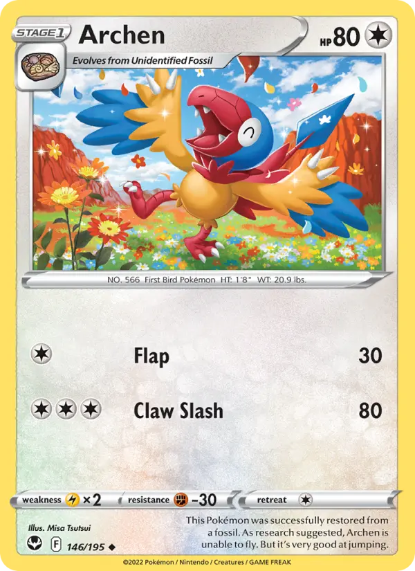 Archen, Pokémon card