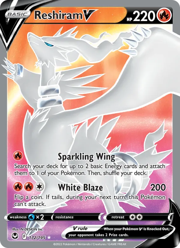 Reshiram V, Pokémon card
