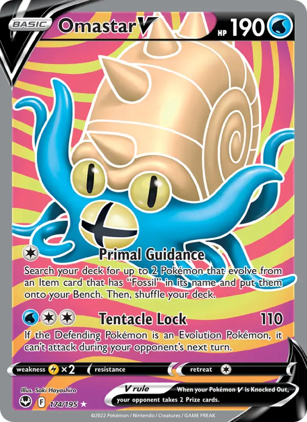 Omastar V, Pokémon card