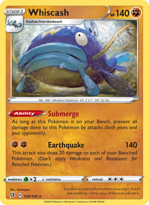 Whiscash, Pokémon card