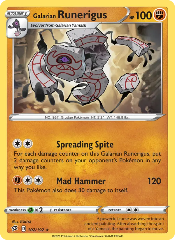 Galarian Runerigus, Pokémon card