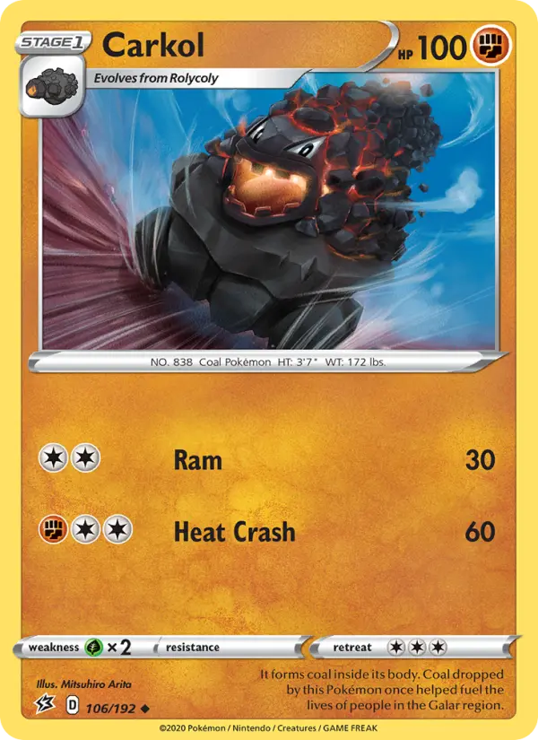 Carkol, Pokémon card