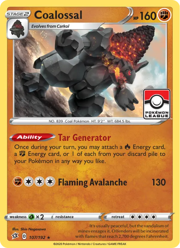 Coalossal, Pokémon card