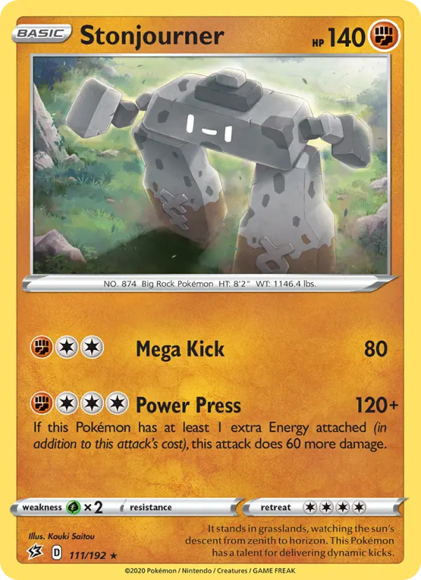 Stonjourner, Pokémon card