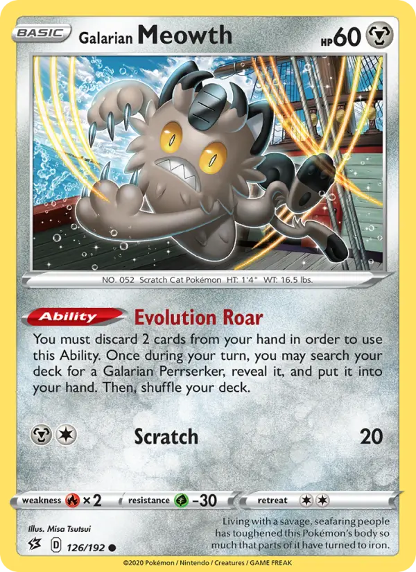 Galarian Meowth, Pokémon card