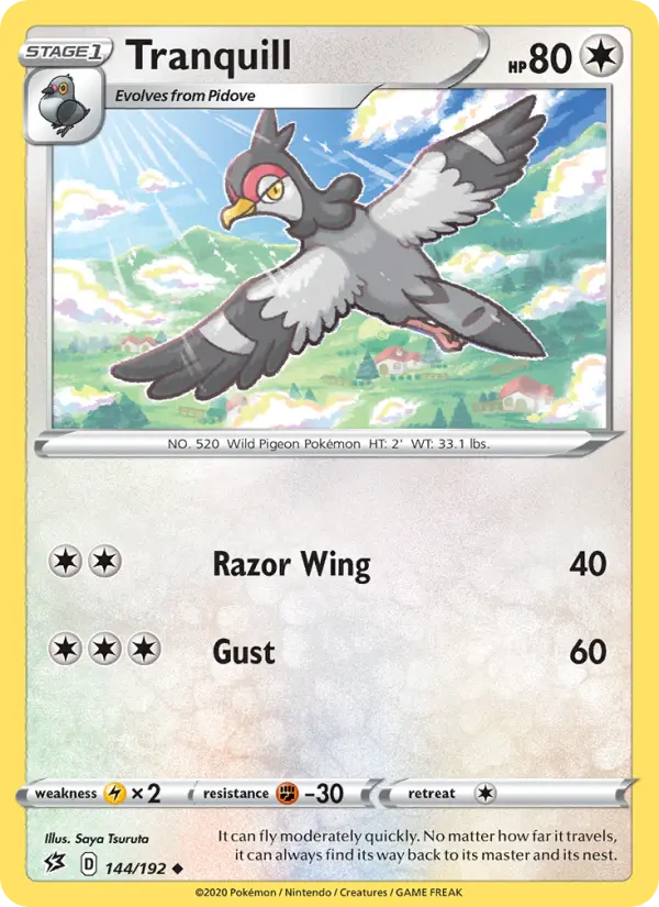 Tranquill, Pokémon card