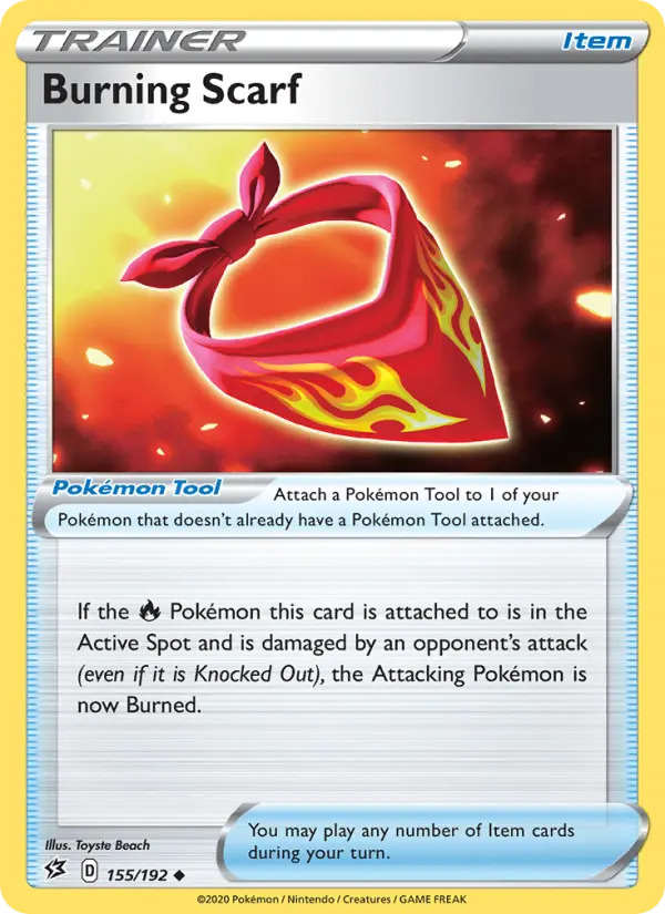 Burning Scarf, Pokémon card