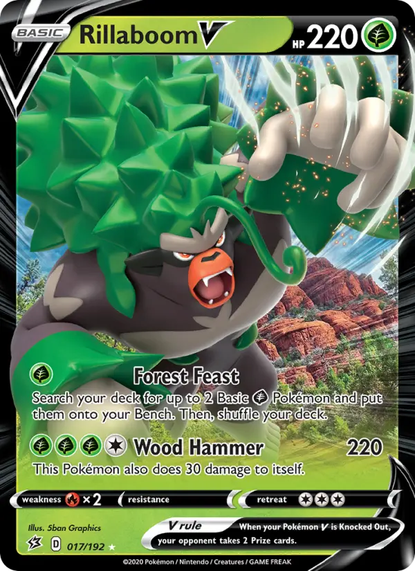 Rillaboom V, Pokémon card