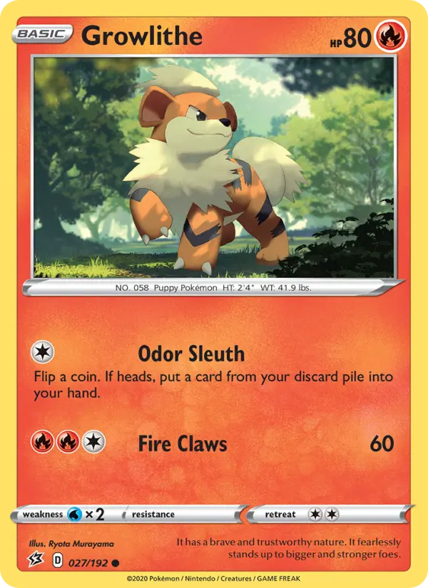 Growlithe, Pokémon card
