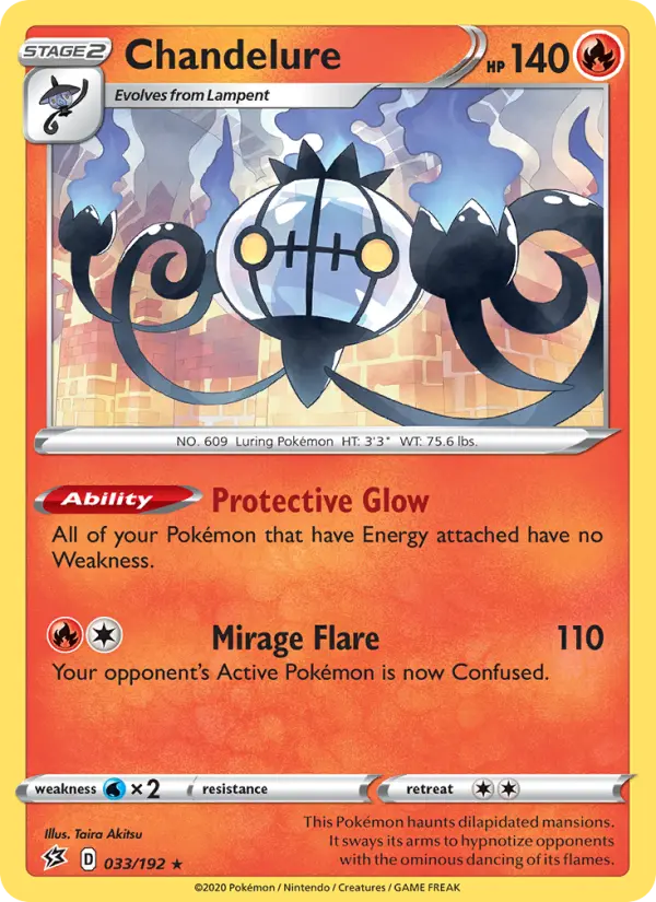 Chandelure, Pokémon card