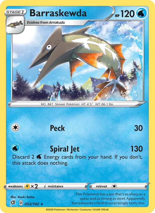Barraskewda, Pokémon card