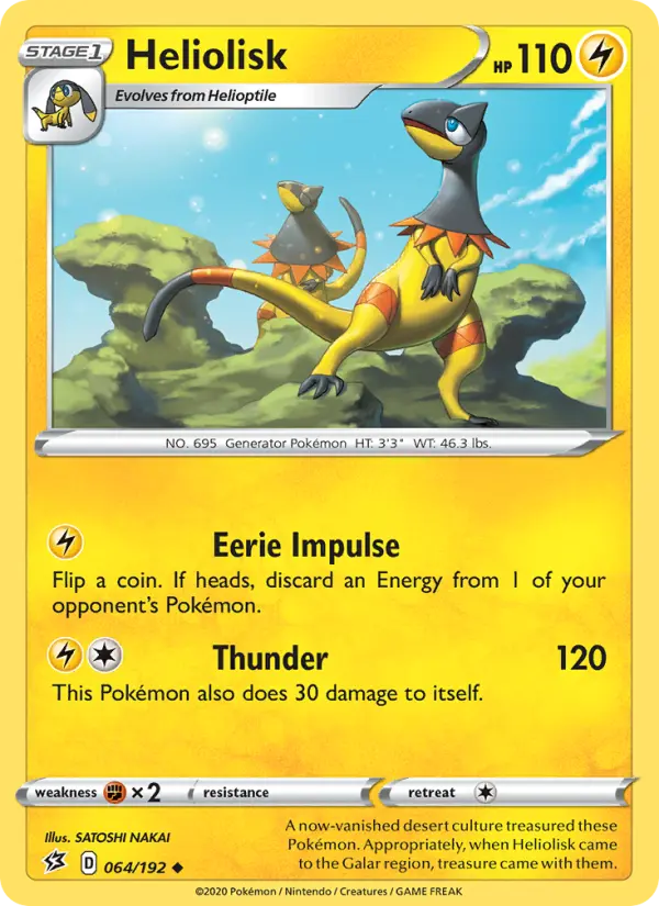 Heliolisk, Pokémon card