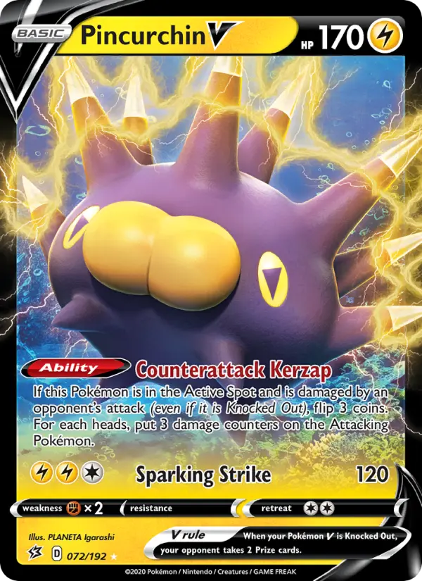 Pincurchin V, Pokémon card
