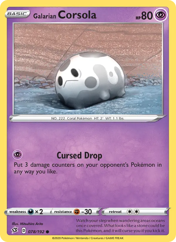 Galarian Corsola, Pokémon card