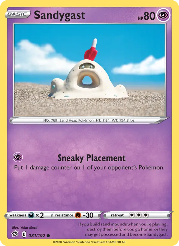 Sandygast, Pokémon card