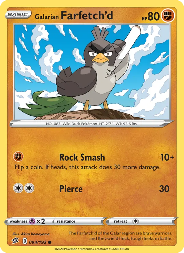 Galarian Farfetch'd, Pokémon card