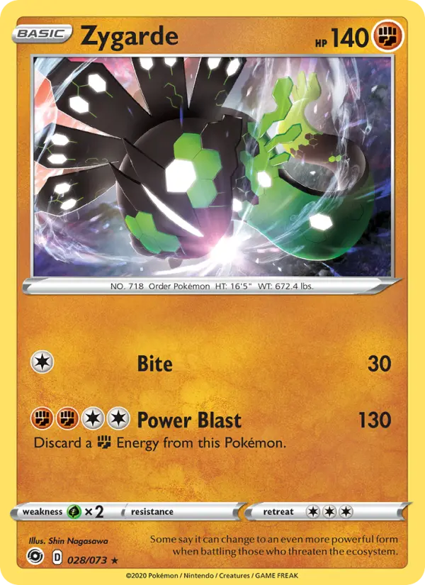 Zygarde, Pokémon card