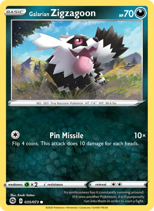 Galarian Zigzagoon, Pokémon card