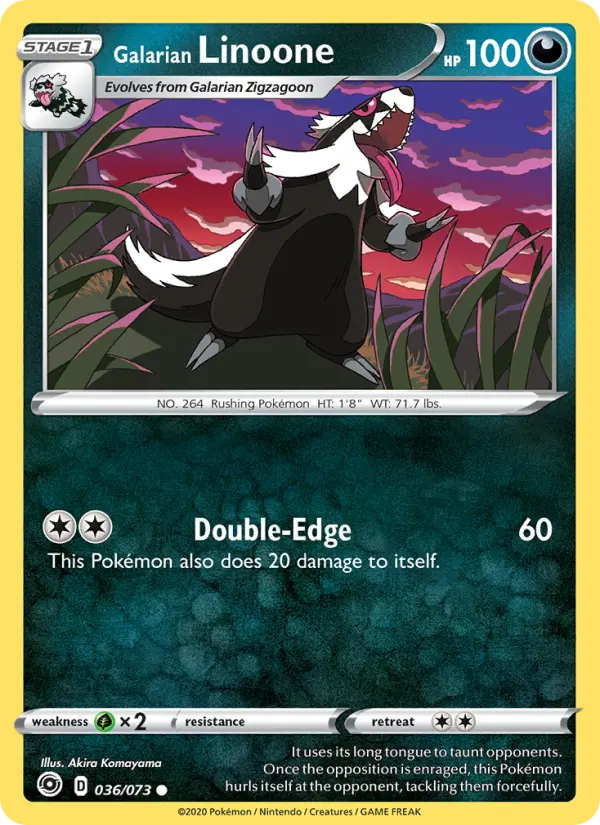 Galarian Linoone, Pokémon card