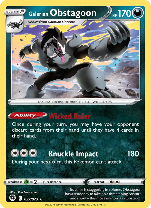Galarian Obstagoon, Pokémon card