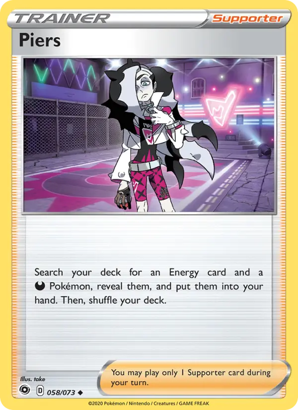 Piers, Pokémon card
