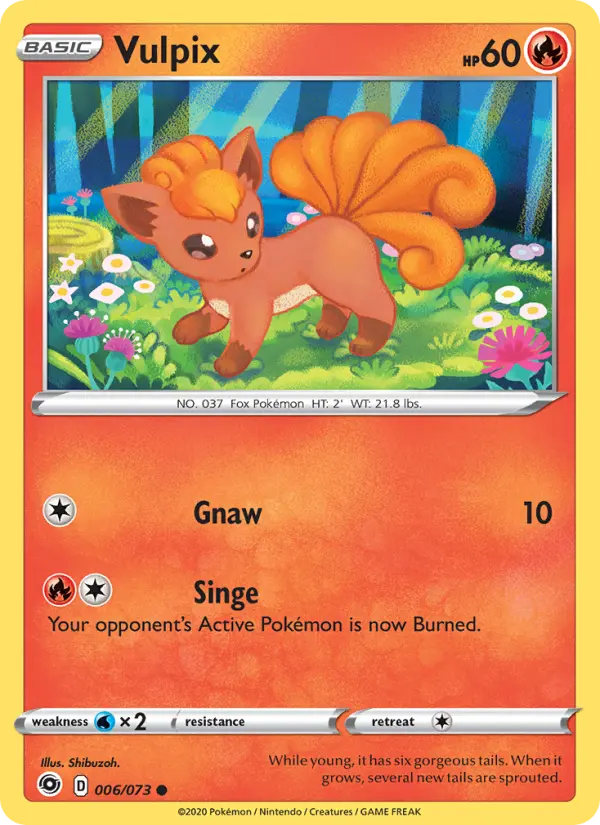 Vulpix, Pokémon card