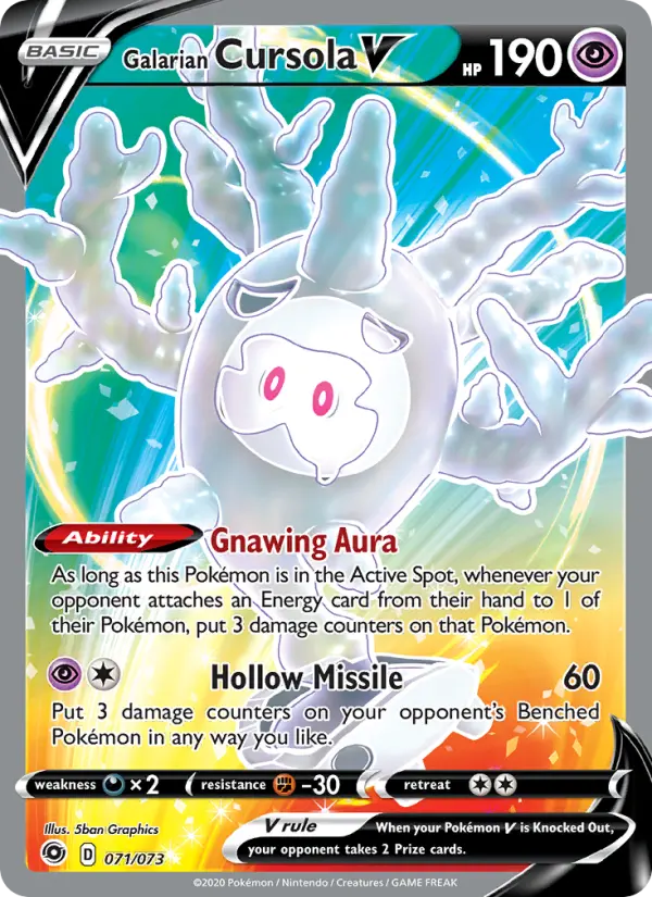Galarian Cursola V, Pokémon card