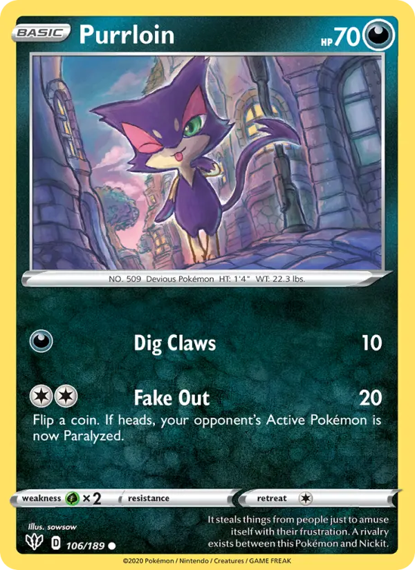 Purrloin, Pokémon card