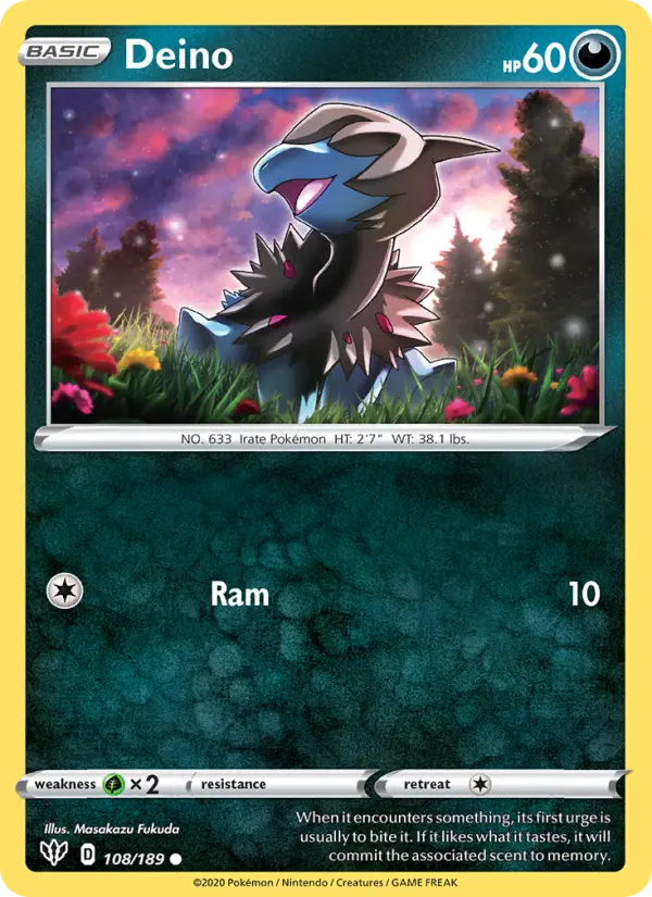 Deino, Pokémon card