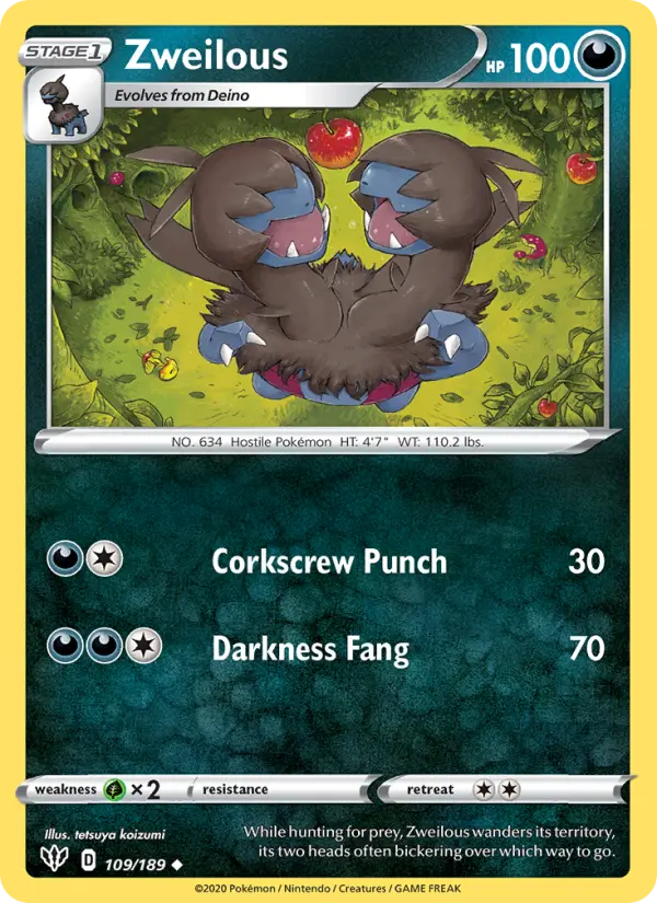 Zweilous, Pokémon card