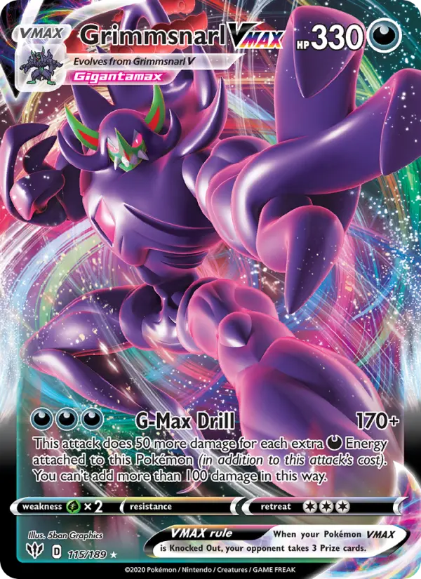 Grimmsnarl VMAX, Pokémon card