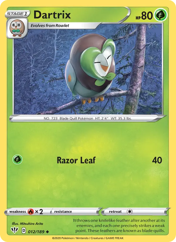 Dartrix, Pokémon card