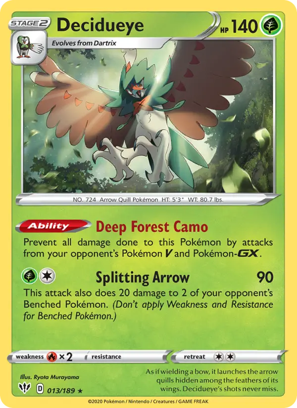 Decidueye, Pokémon card